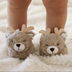 Pottery Barn Kids Reindeer Baby Slippers